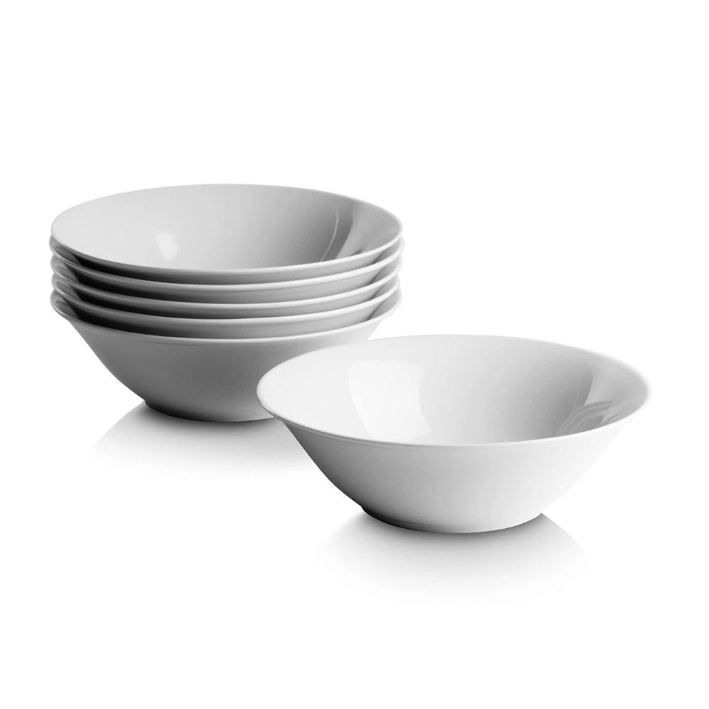 10 Strawberry Street Simply White 7" Round Cereal Bowl, Set of 6